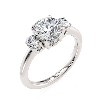 Michael M Three Stone Round Engagement Ring