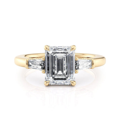Michael M Three Stone Emerald Engagement Ring