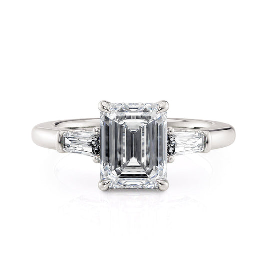 Michael M Three Stone Emerald Engagement Ring