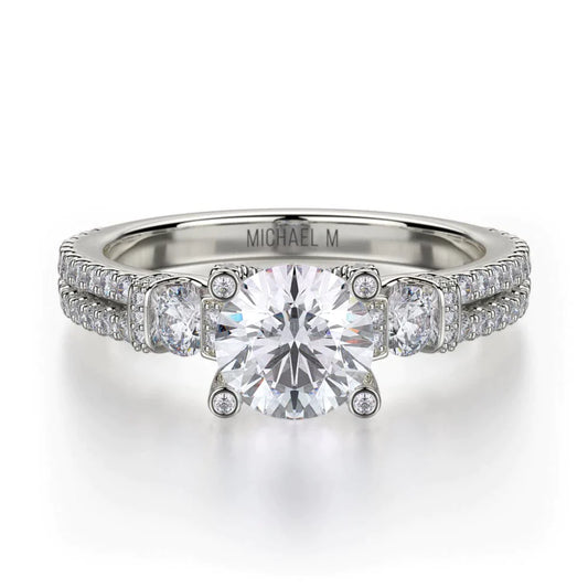 MICHAEL M Engagement Rings White Gold Trinity R502-1 R502-1WG