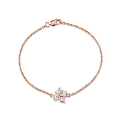 MICHAEL M Fashion Bracelets 18K Rose Gold / Small Montage Single Cluster Chain Bracelet BR541