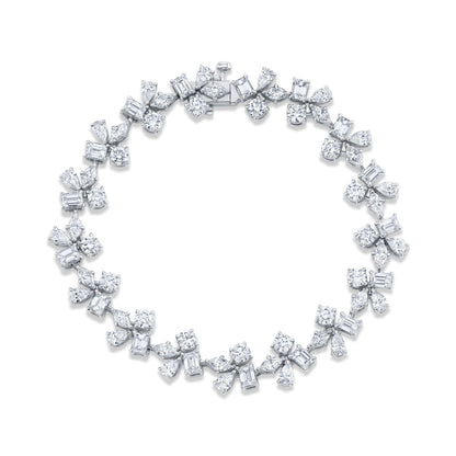 MICHAEL M Fashion Bracelets 18K White Gold Montage Cluster Tennis Bracelet BR543M