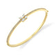 MICHAEL M Fashion Bracelets 18K Yellow Gold / Small Montage Single Cluster Bangle