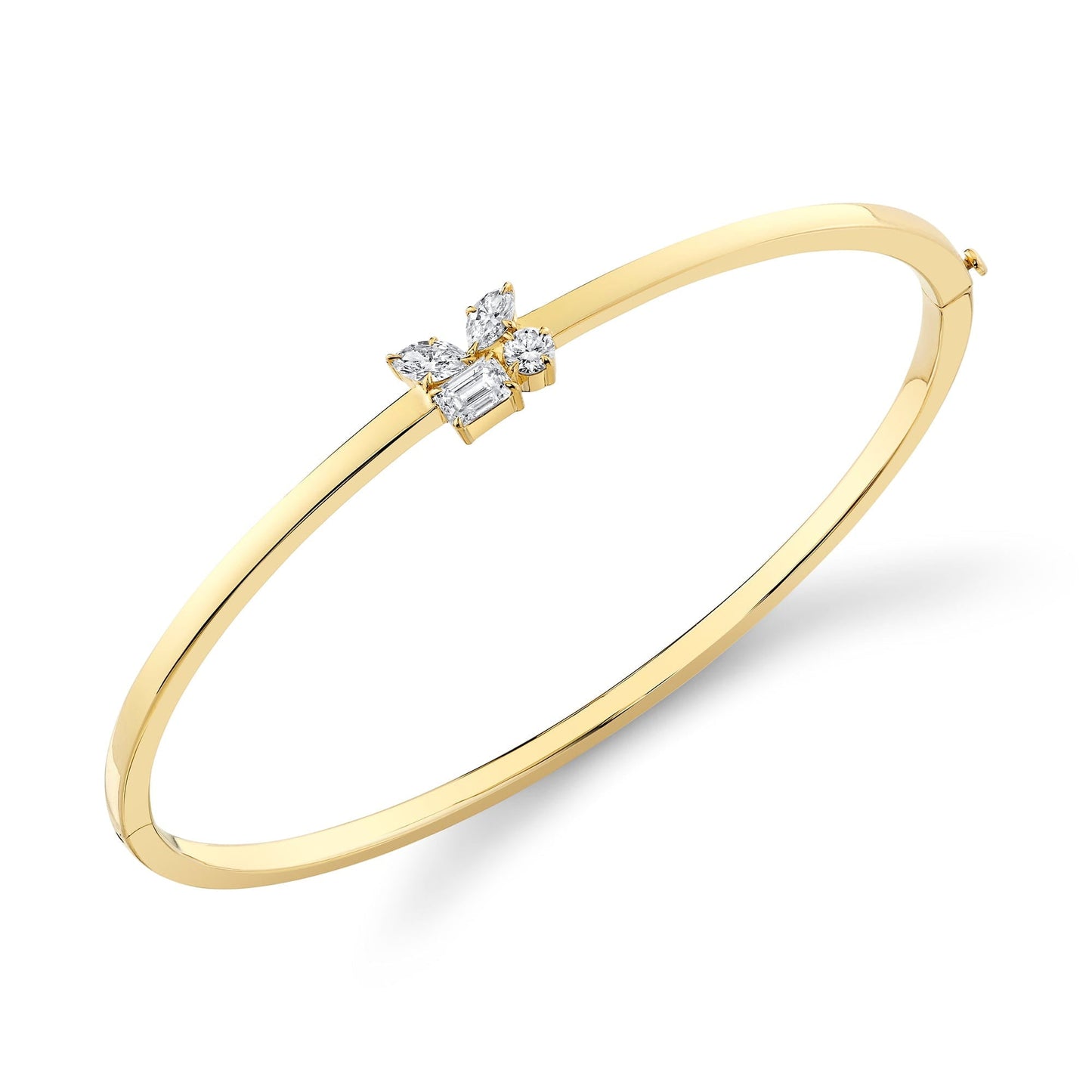 MICHAEL M Fashion Bracelets 18K Yellow Gold / Small Montage Single Cluster Bangle BR420S