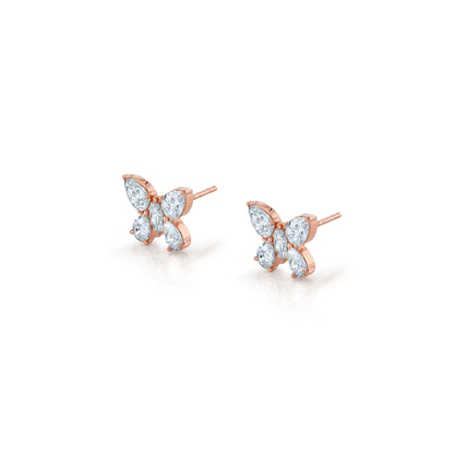 MICHAEL M Fashion Earrings 18K Rose Gold Montage Butterfly Stud Earrings ER612