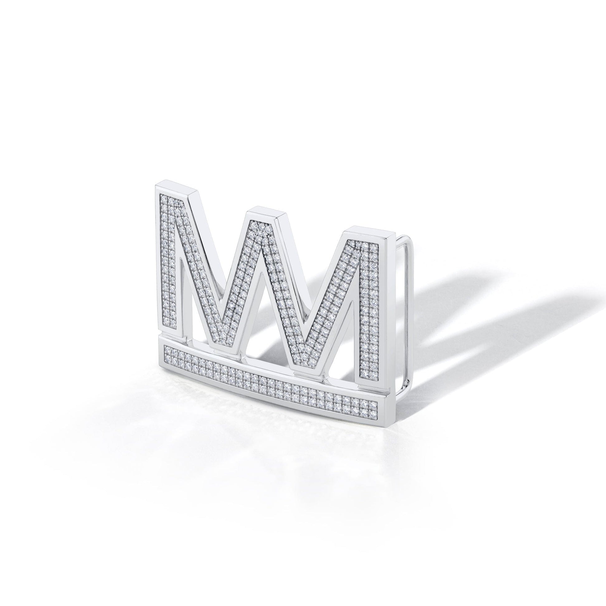 MICHAEL M Fashion Earrings 18K White Gold Men's Michael M Logo Belt Buckle BB110