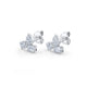 MICHAEL M Fashion Earrings 18K White Gold Montage 3 Cluster Stud Earrings ER617