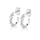 MICHAEL M Fashion Earrings 18K White Gold Montage Emerald and Princess Cut Diamond Hoops ER625
