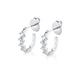 MICHAEL M Fashion Earrings 18K White Gold Montage Emerald Cut Diamond Hoops ER626