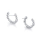 MICHAEL M Fashion Earrings 18K White Gold Montage Oval Front-to-Back Hoops ER611