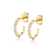 MICHAEL M Fashion Earrings 18K Yellow Gold Montage Marquise and Round Cut Diamond Hoops ER624