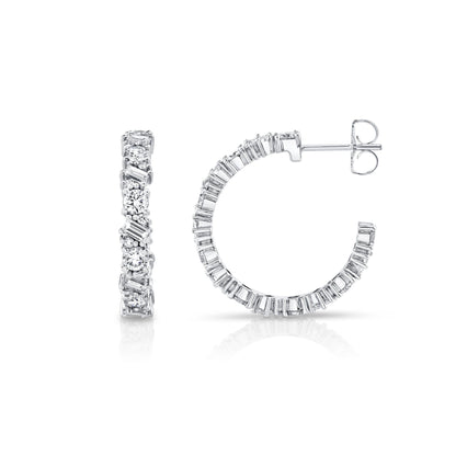 Montage Baguette Cluster Hoops