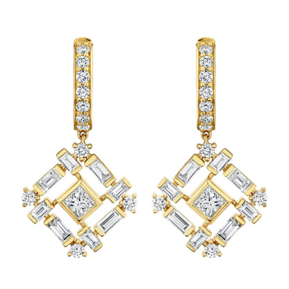 Montage Baguette Drop Earrings