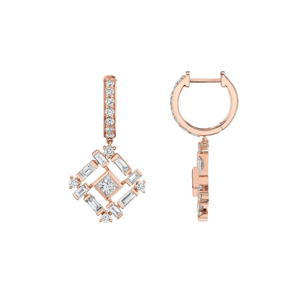 Montage Baguette Drop Earrings