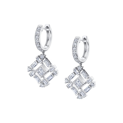 Montage Baguette Drop Earrings