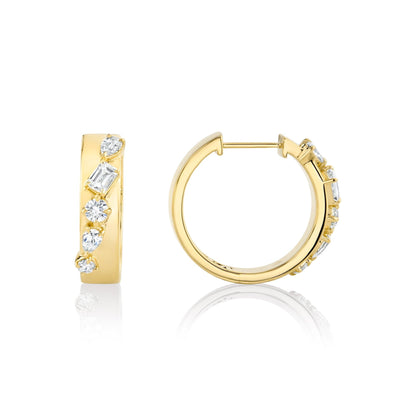 Montage Diamond Cross Hoops