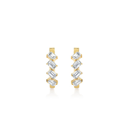 Montage Emerald Cut Diamond Hoops