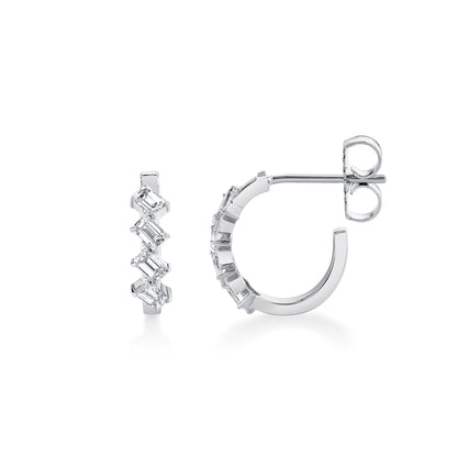 Montage Emerald Cut Diamond Hoops