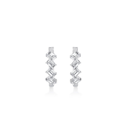 Montage Emerald Cut Diamond Hoops