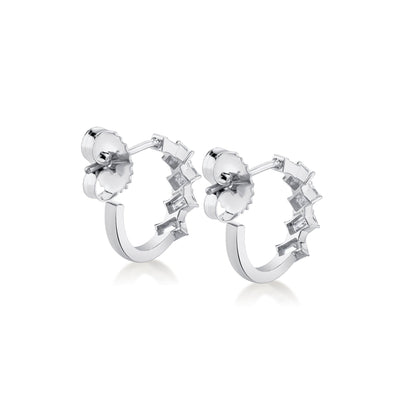 Montage Emerald Cut Diamond Hoops