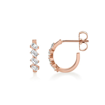Montage Emerald Cut Diamond Hoops