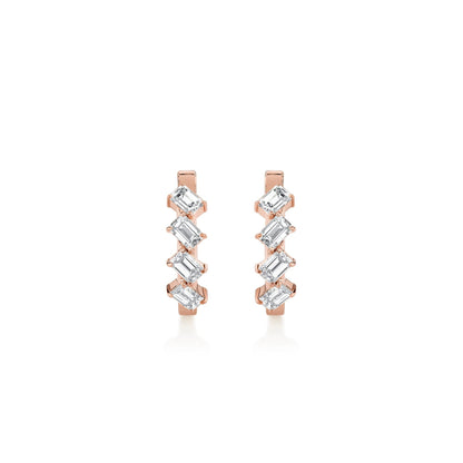 Montage Emerald Cut Diamond Hoops