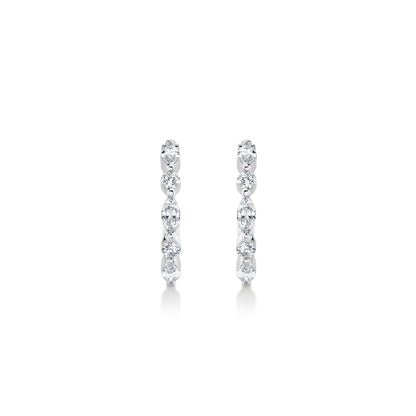 Montage Marquise and Round Cut Diamond Hoops