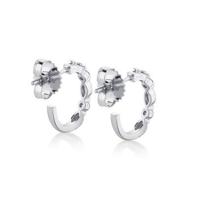 Montage Marquise and Round Cut Diamond Hoops