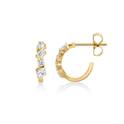 Montage Mixed Cut Diamond Hoops