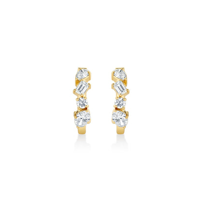 Montage Mixed Cut Diamond Hoops