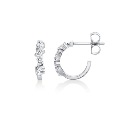 Montage Mixed Cut Diamond Hoops
