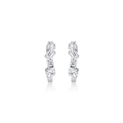 Montage Mixed Cut Diamond Hoops