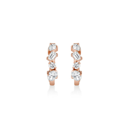 Montage Mixed Cut Diamond Hoops