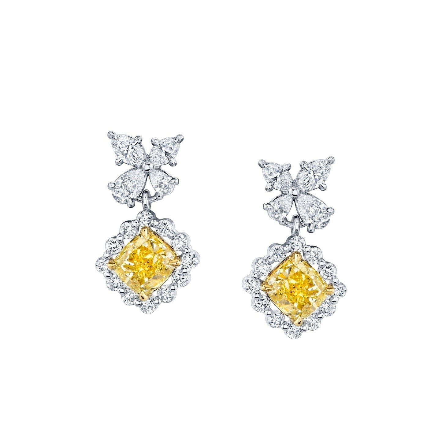 MICHAEL M Fashion Earrings Platinum Montage Yellow Diamond Drop Butterfly Earrings ER621