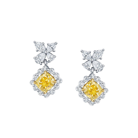MICHAEL M Fashion Earrings Platinum Montage Yellow Diamond Drop Butterfly Earrings ER621