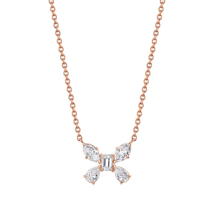 MICHAEL M Fashion Necklaces 14K Rose Gold Montage Butterfly Pendant