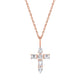 MICHAEL M Fashion Necklaces 14K Rose Gold Montage Diamond Emerald Cross Pendant P410