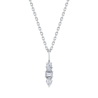 MICHAEL M Fashion Necklaces 14K White Gold Montage 3 Drop Pendant Necklace P411