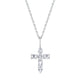 MICHAEL M Fashion Necklaces 14K White Gold Montage Diamond Emerald Cross Pendant P410