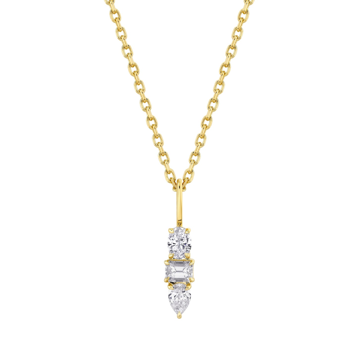 MICHAEL M Fashion Necklaces 14K Yellow Gold Montage 3 Drop Pendant Necklace P411