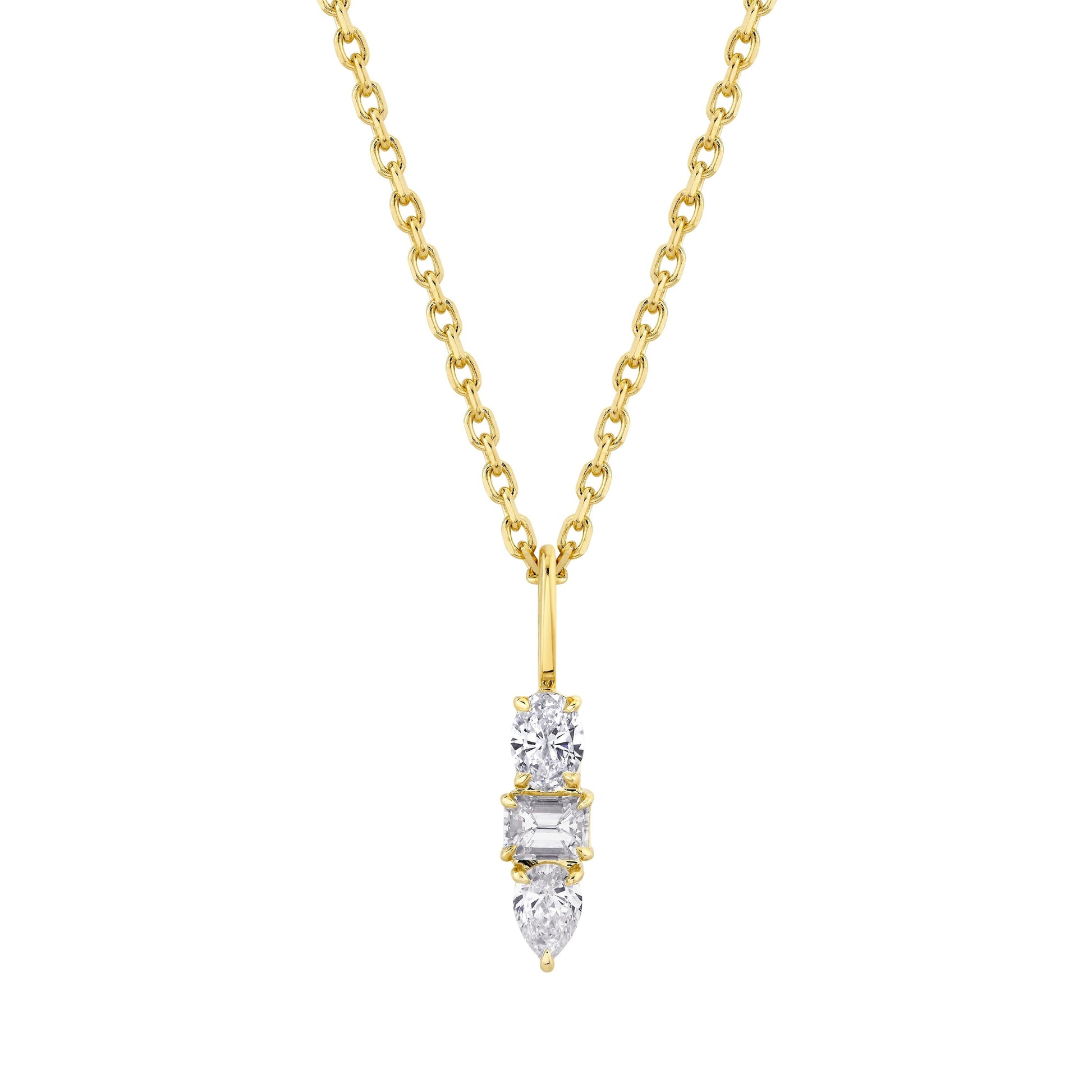 MICHAEL M Fashion Necklaces 14K Yellow Gold Montage 3 Drop Pendant Necklace P411