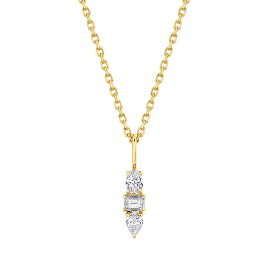 MICHAEL M Fashion Necklaces 14K Yellow Gold Montage 3 Drop Pendant Necklace P411