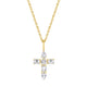 MICHAEL M Fashion Necklaces 14K Yellow Gold Montage Diamond Emerald Cross Pendant P410