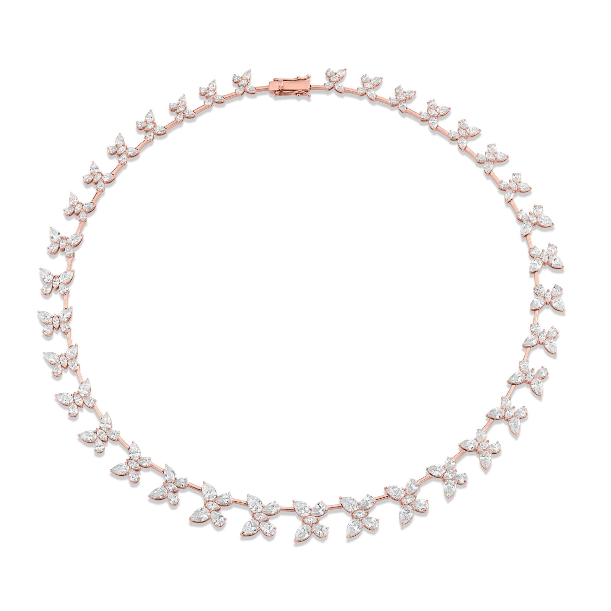 MICHAEL M Fashion Necklaces 18K Rose Gold Montage Butterfly Riviera Necklace