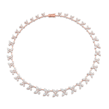 MICHAEL M Fashion Necklaces 18K Rose Gold Montage Butterfly Riviera Necklace