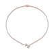 MICHAEL M Fashion Necklaces 18K Rose Gold Montage Cluster Drop Tennis Necklace CN360
