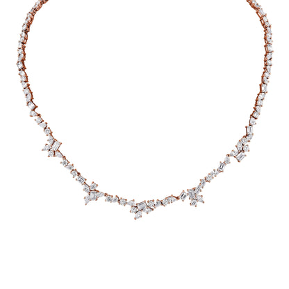 MICHAEL M Fashion Necklaces 18K Rose Gold Montage Eternity Tennis Necklace CN358