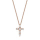 MICHAEL M Fashion Necklaces 18K Rose Gold Montage Small Diamond Cross Pendant P414
