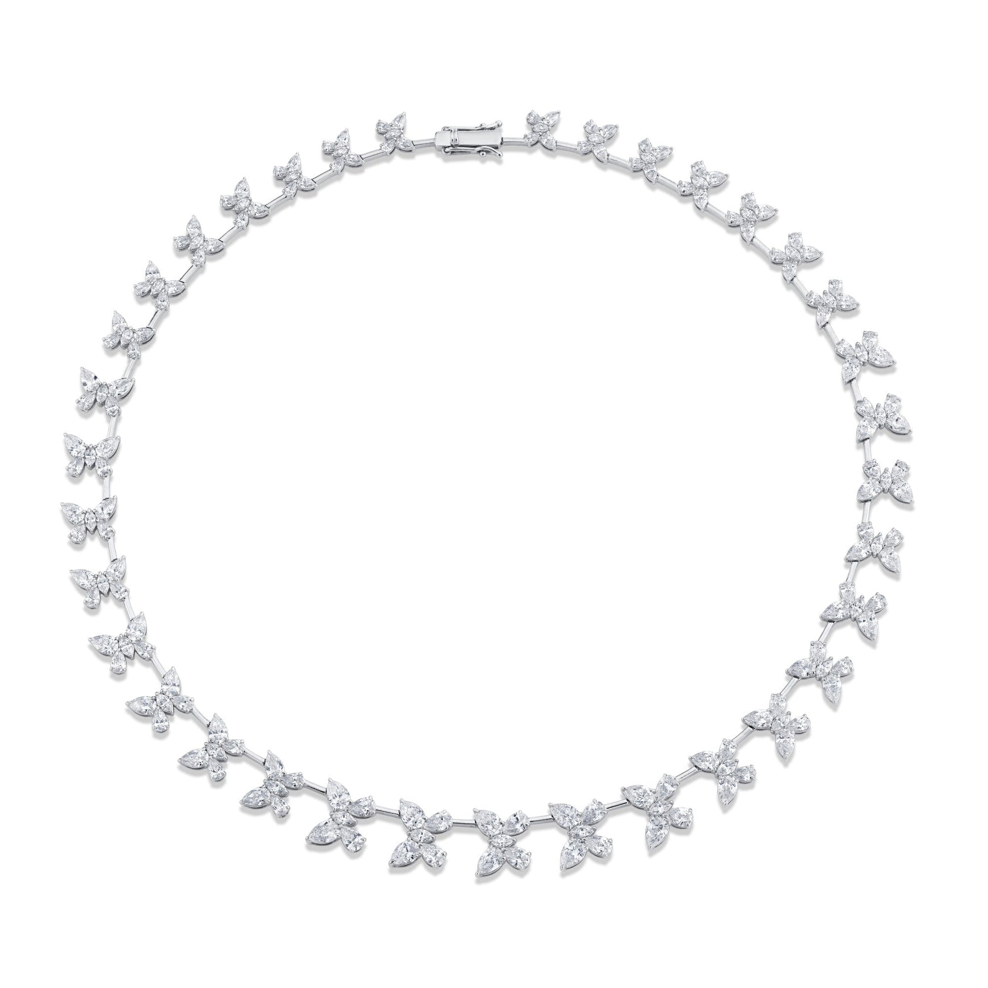 MICHAEL M Fashion Necklaces 18K White Gold Montage Butterfly Riviera Necklace