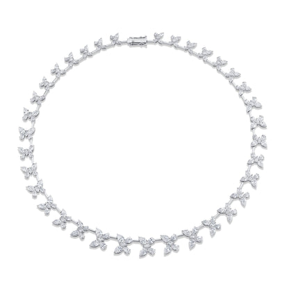 MICHAEL M Fashion Necklaces 18K White Gold Montage Butterfly Riviera Necklace